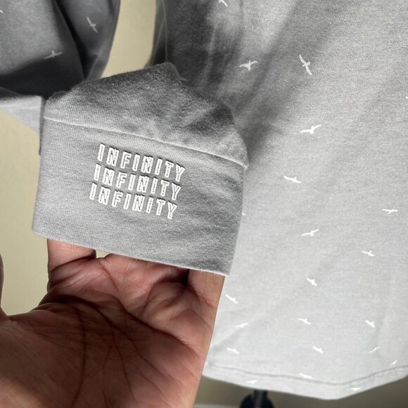 Denim & Flower Ricky Singh Mens Grey White Bird Pullover Long Sleeve Hoodie Med - Picture 4 of 11